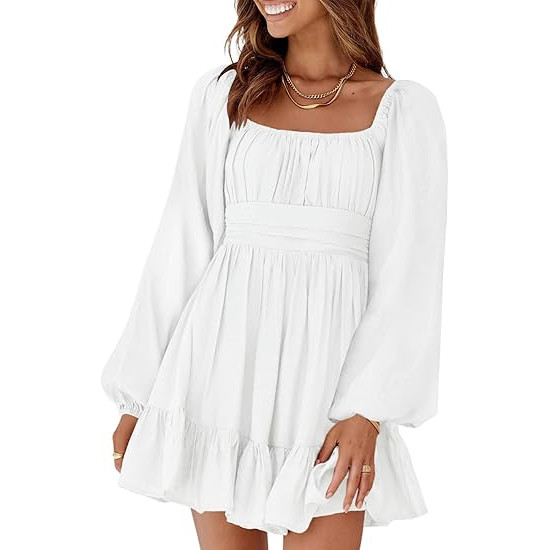 فستان نسائي طويل باكمام واسعة